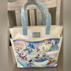 Loungefly Disney Mickey & Friends Winter Wonderland Convertible Tote Bag